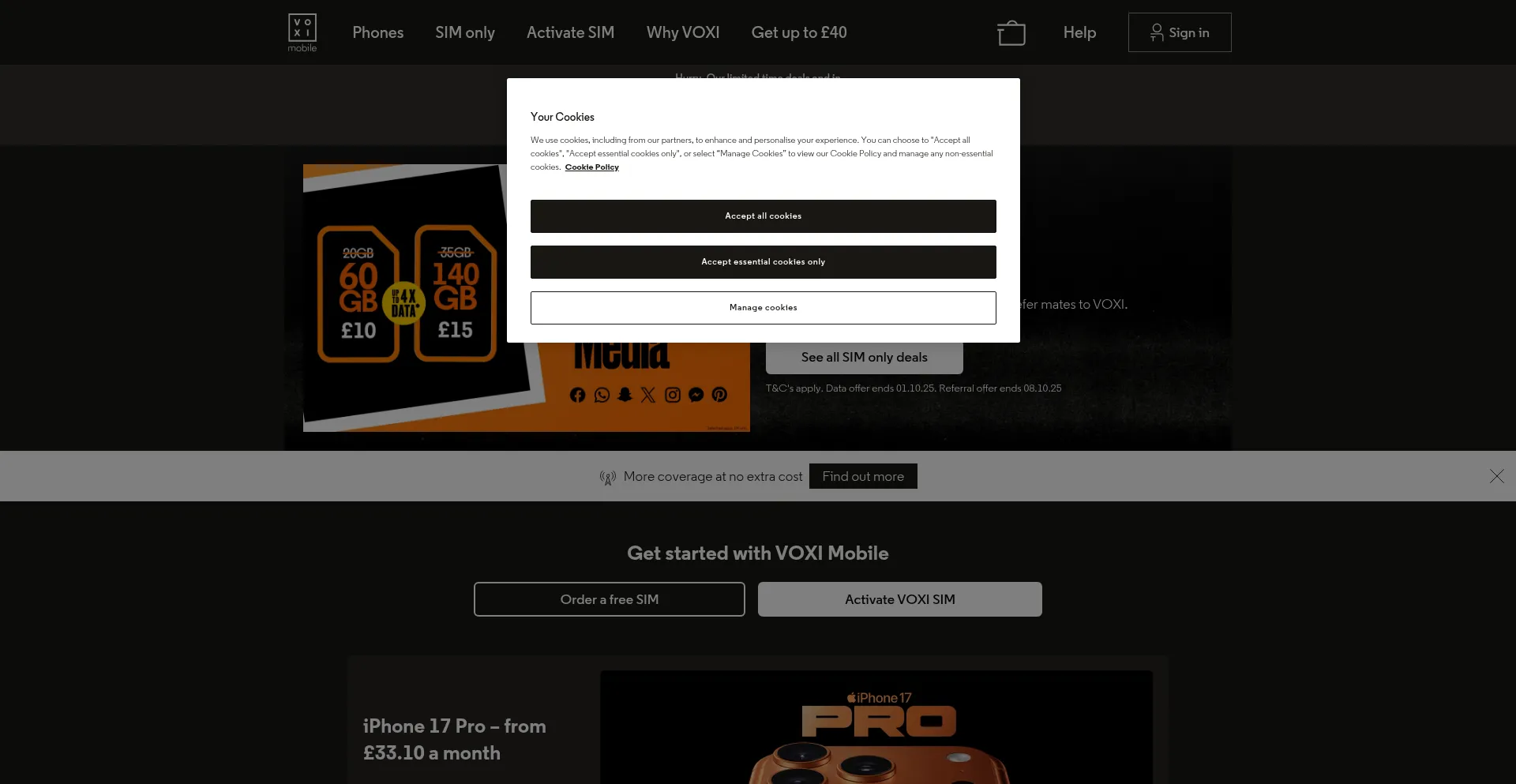 Voxi.co.uk Screenshot