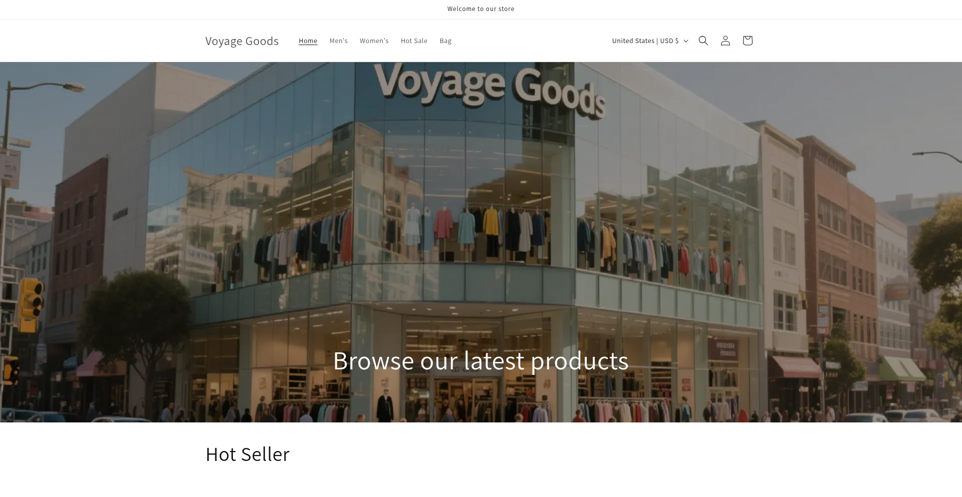 Voyagegoods.shop Screenshot