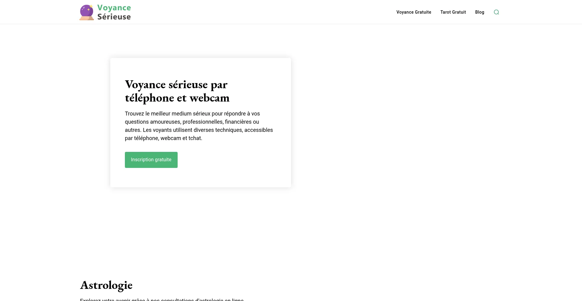 Website screenshot of Voyance-serieuse.com