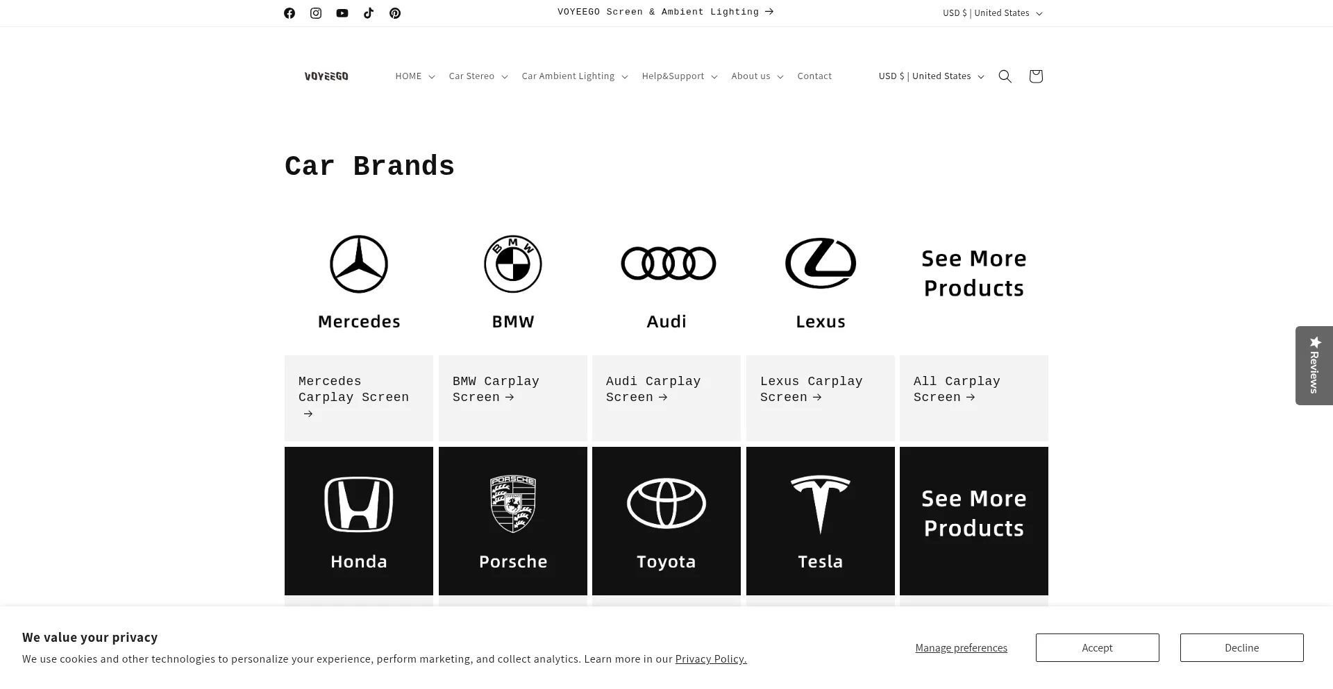Website screenshot of Voyeego.com