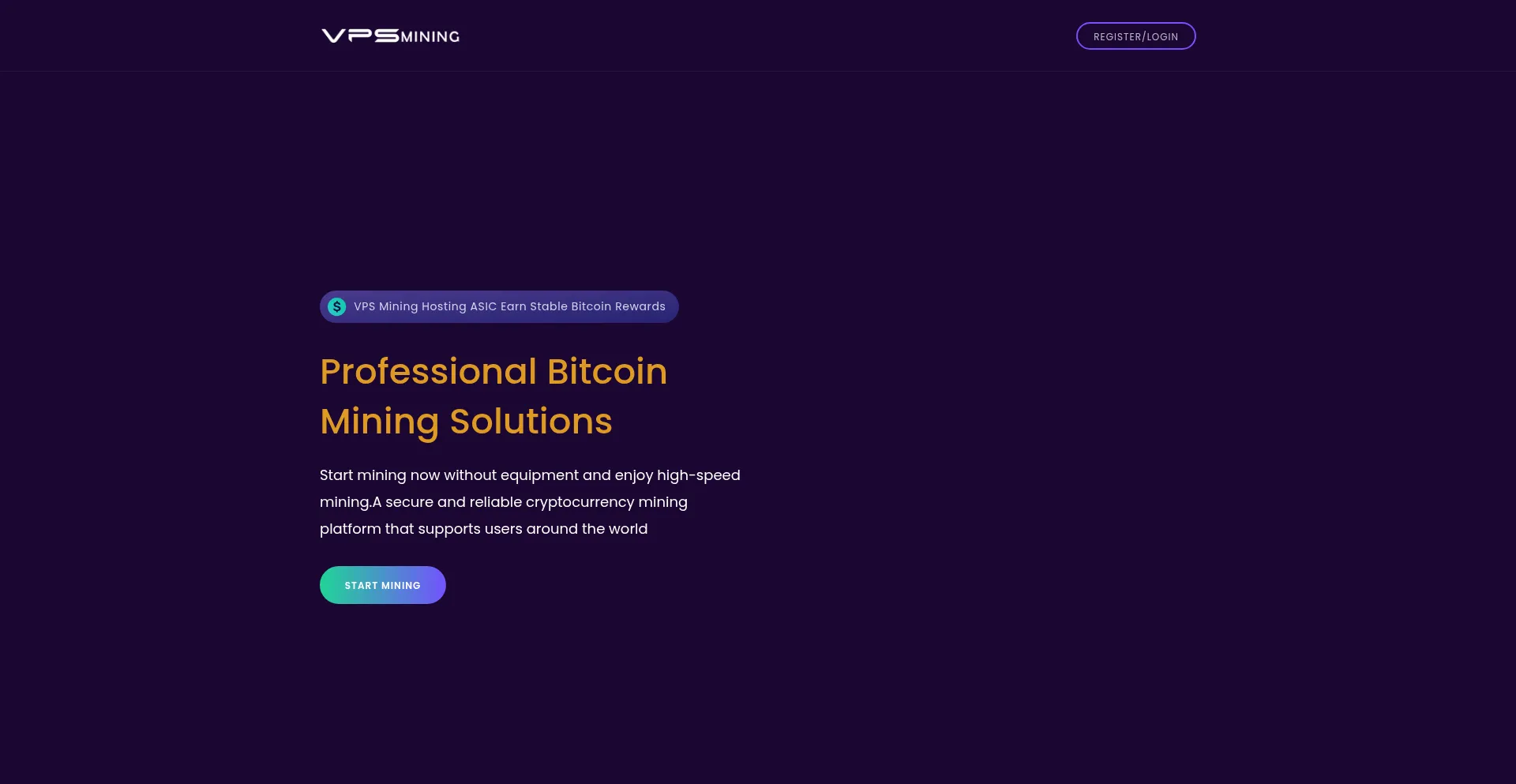 Website screenshot of Vpsmining.com