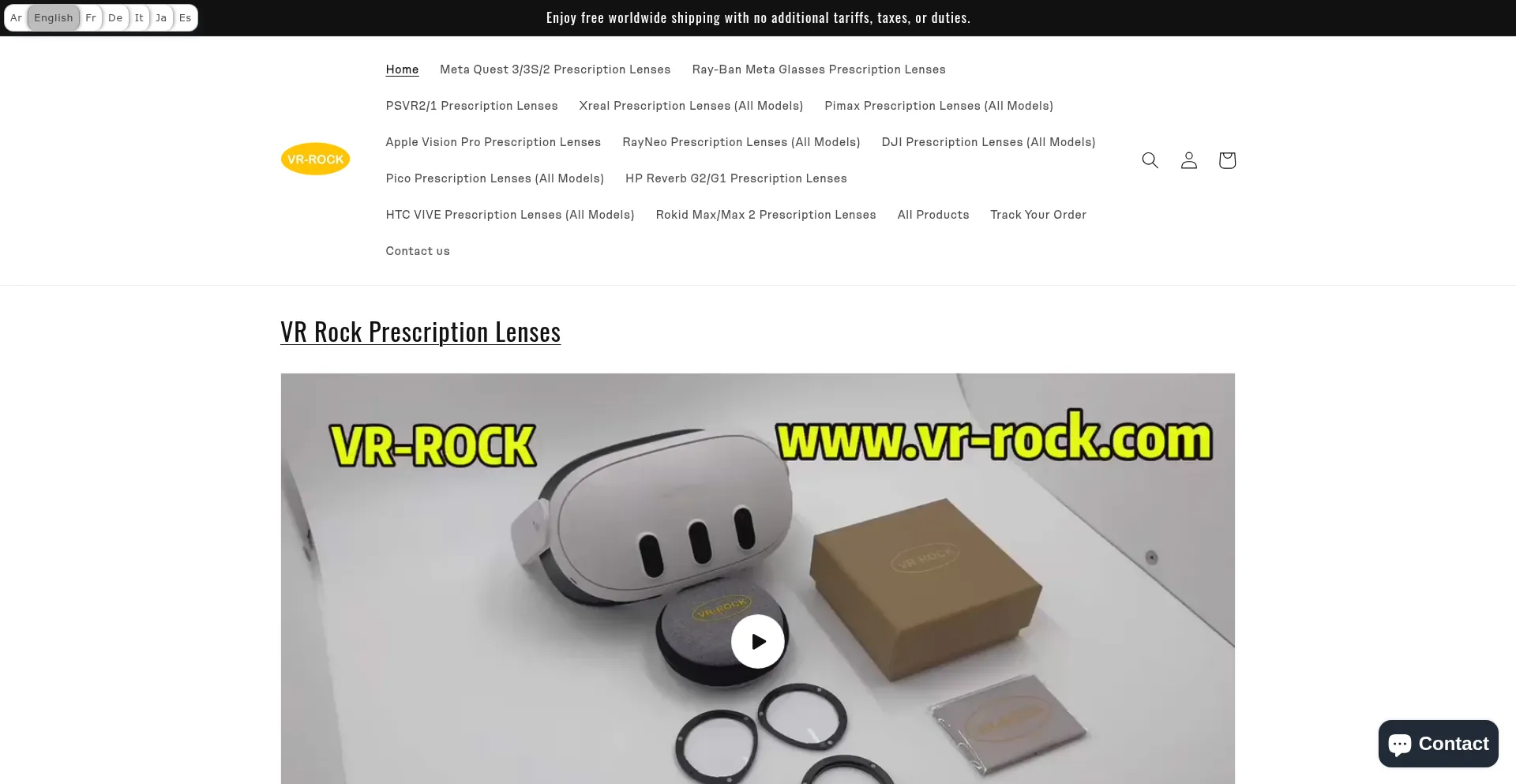 Website screenshot of Vr-rock.com