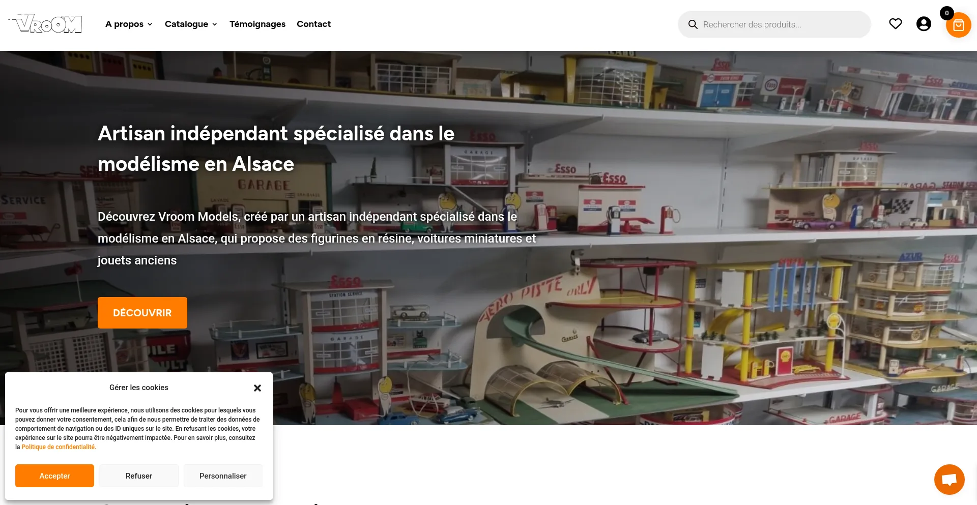 Website screenshot of Vroom-models.com