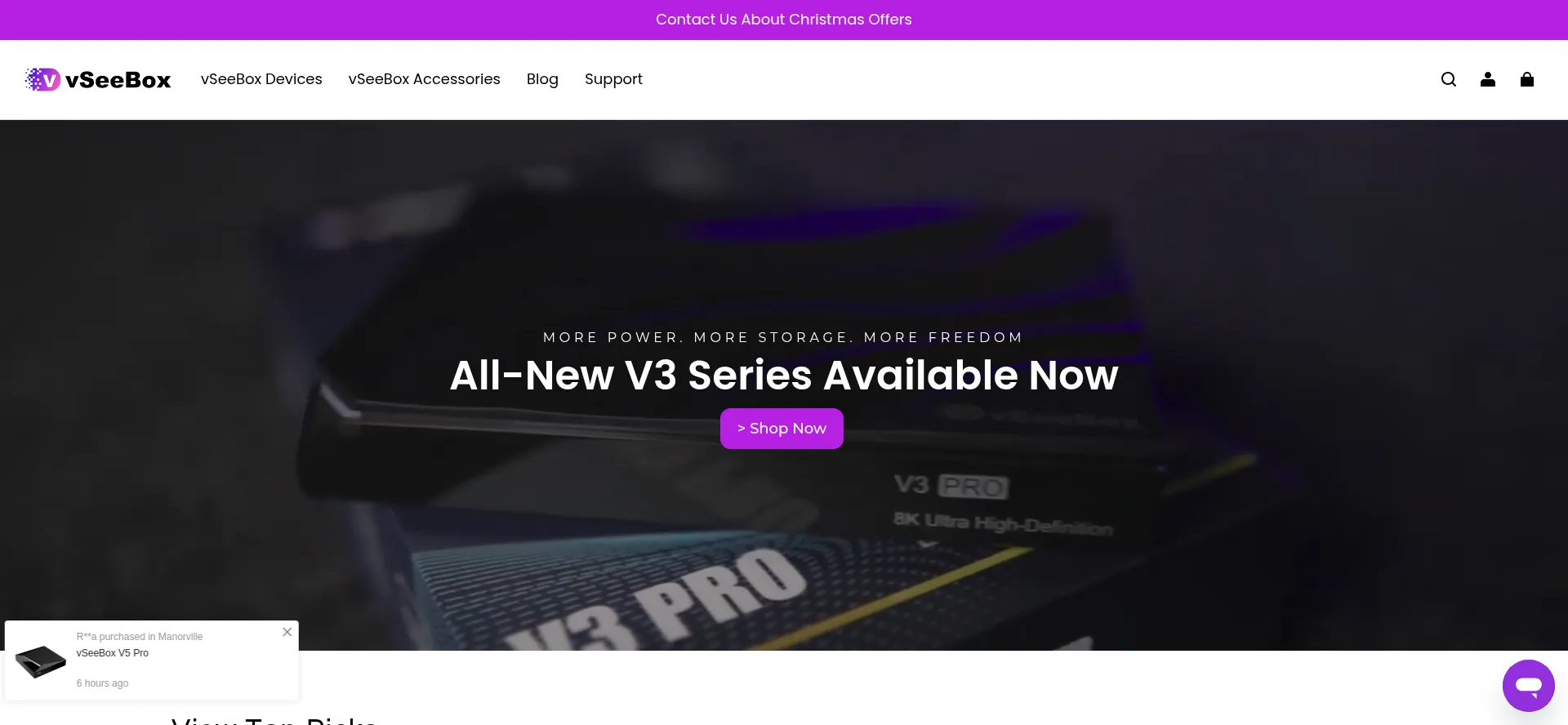 Website screenshot of Vseeboxtv.store
