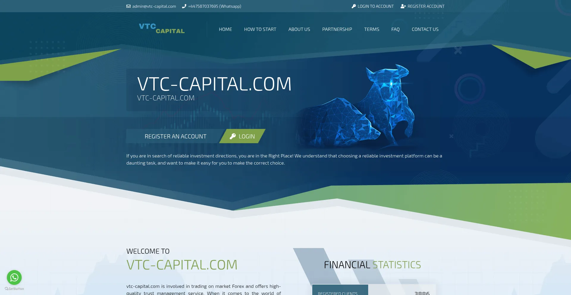 Website screenshot of Vtc-capital.com