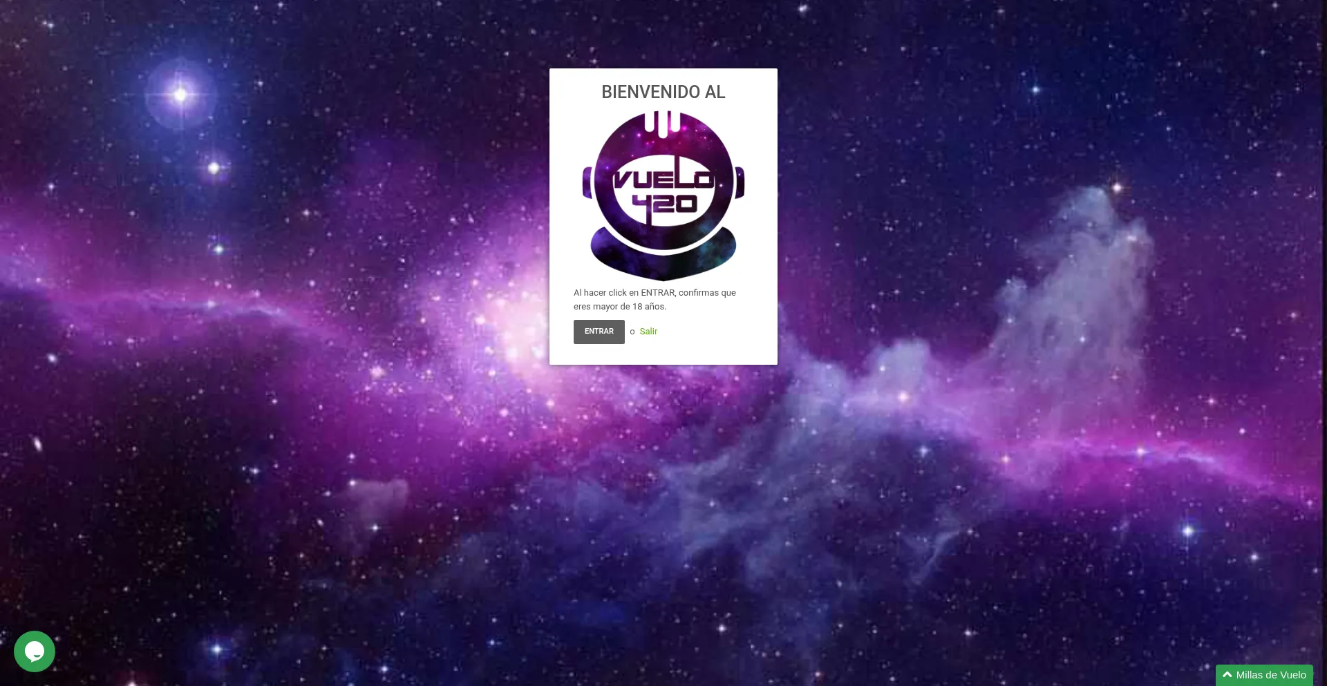 Website screenshot of Vuelo420.com