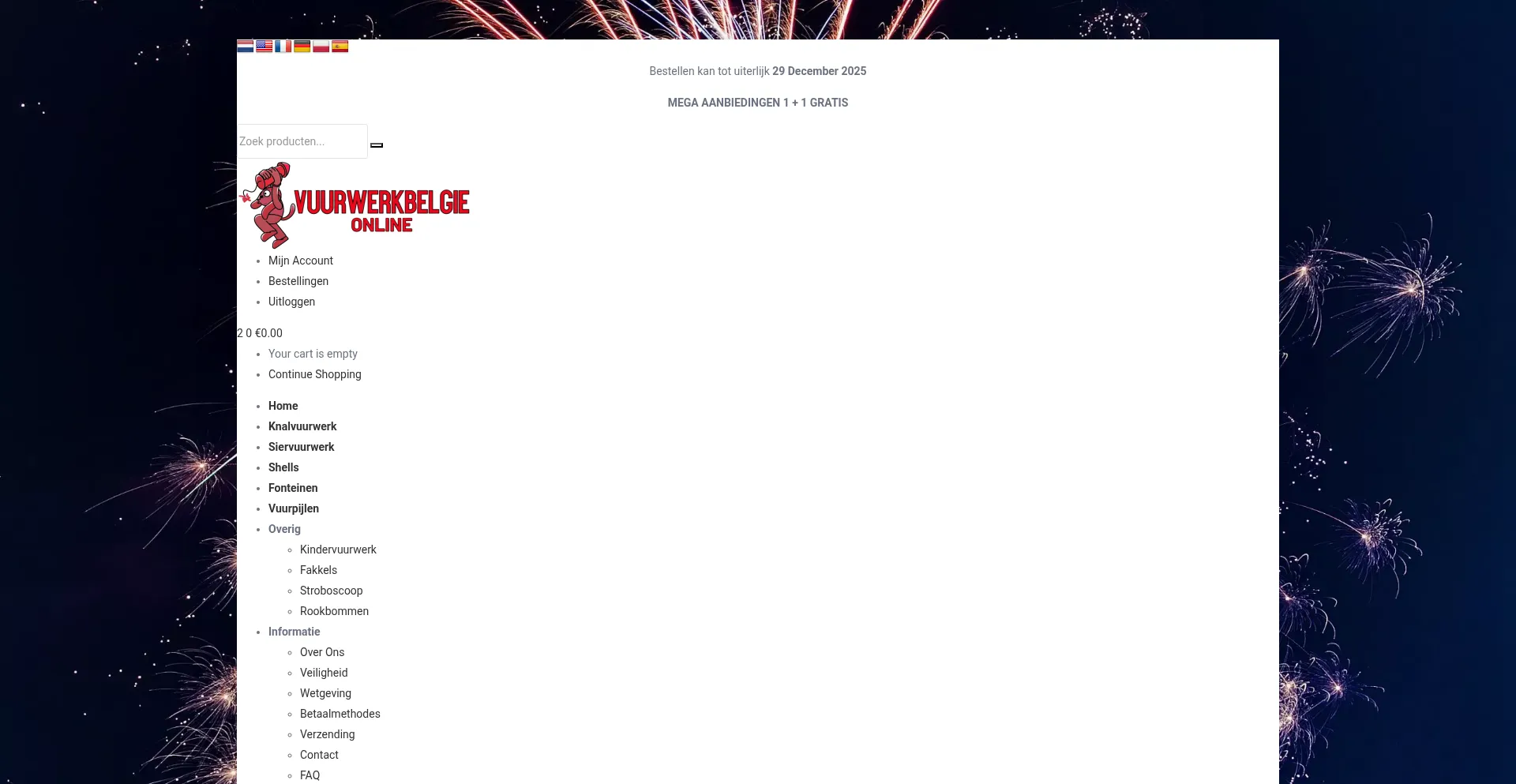 Website screenshot of Vuurwerkbelgie.online