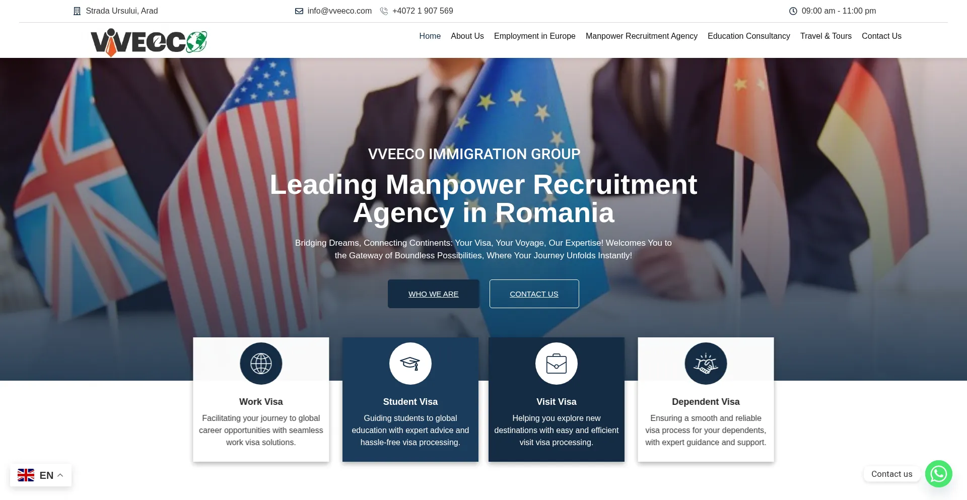 Website screenshot of Vveeco.com