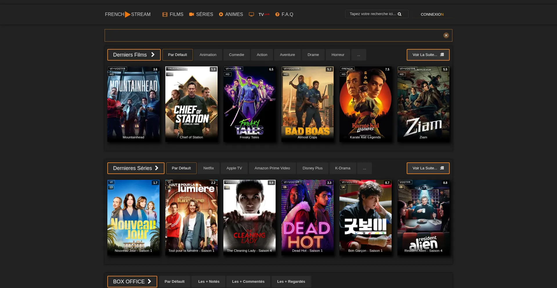 Website screenshot of Vvw.french-stream.bio