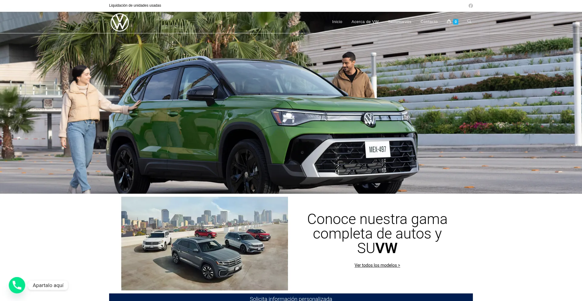 Website screenshot of Vw-mx.com