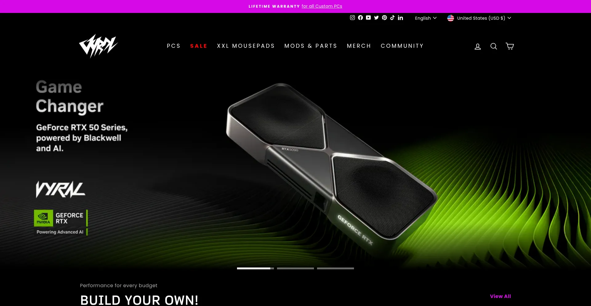 Website screenshot of Vyralteq.com