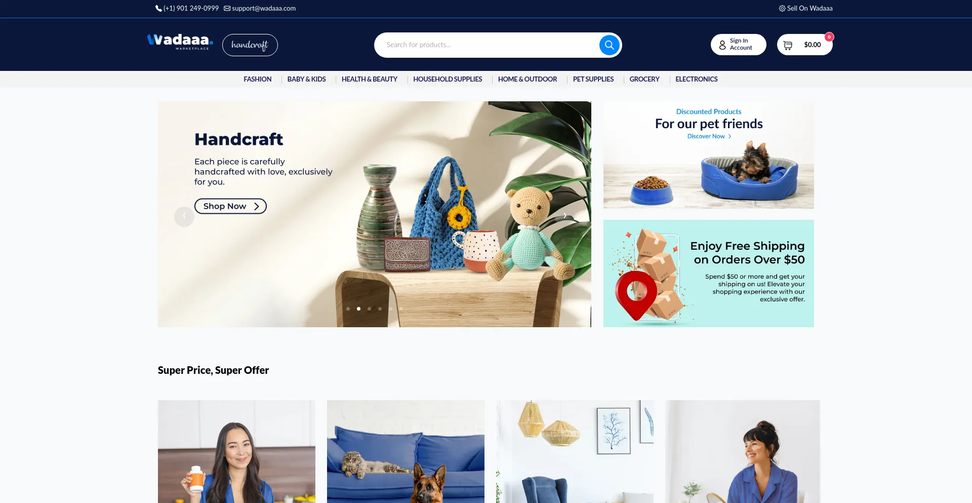 Website screenshot of Wadaaa.com