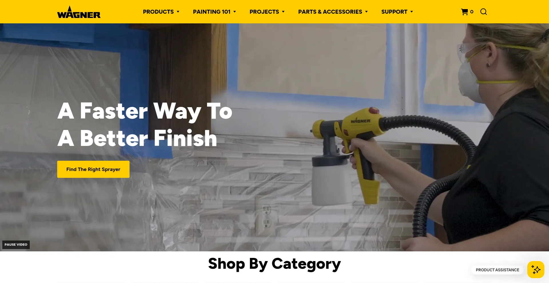 Website screenshot of Wagnerspraytech.com