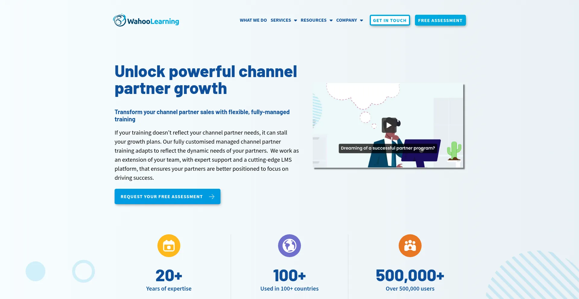 Website screenshot of Wahoolearning.com