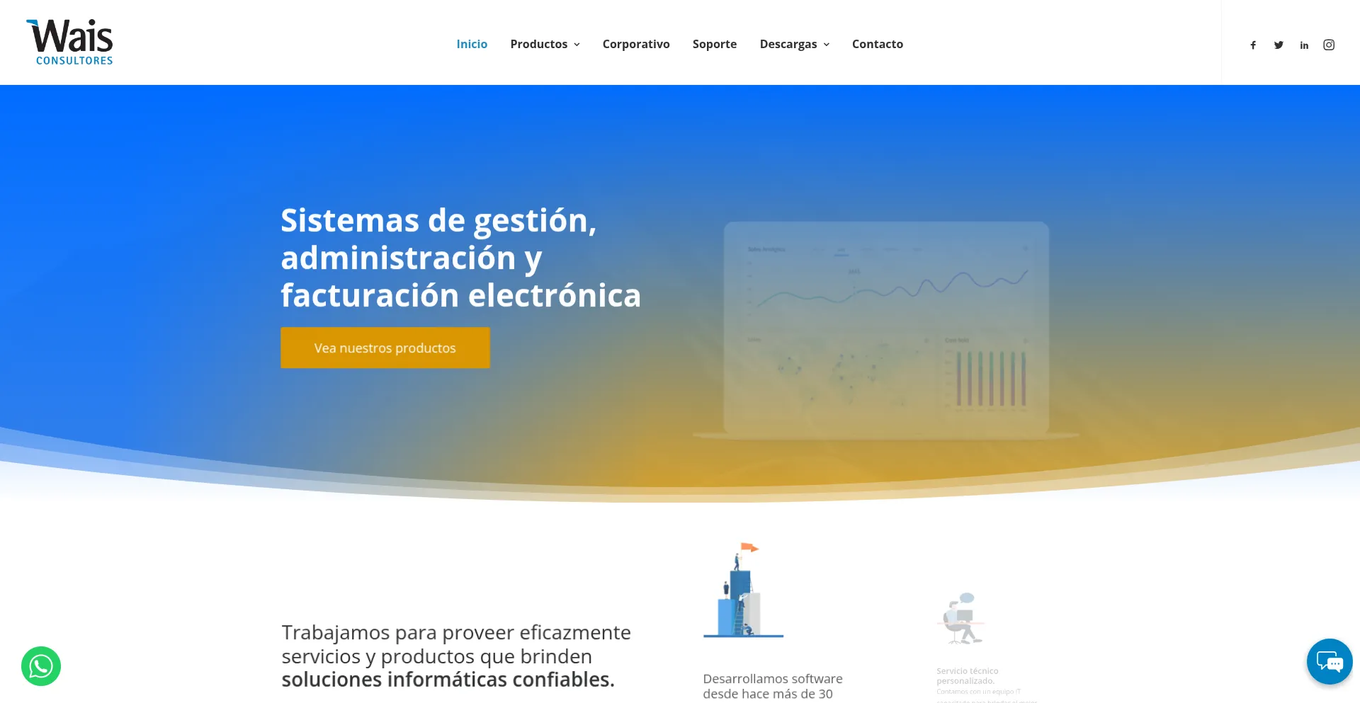 Website screenshot of Wais.uy