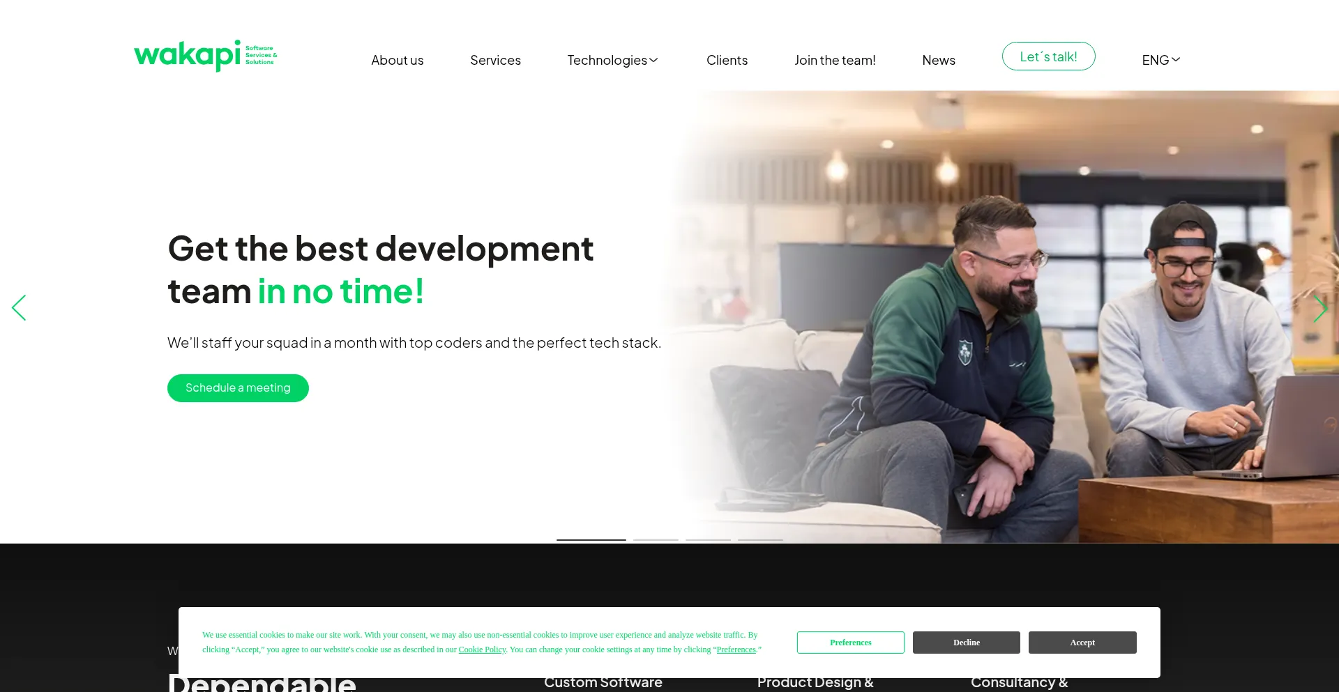 Website screenshot of Wakapi.com