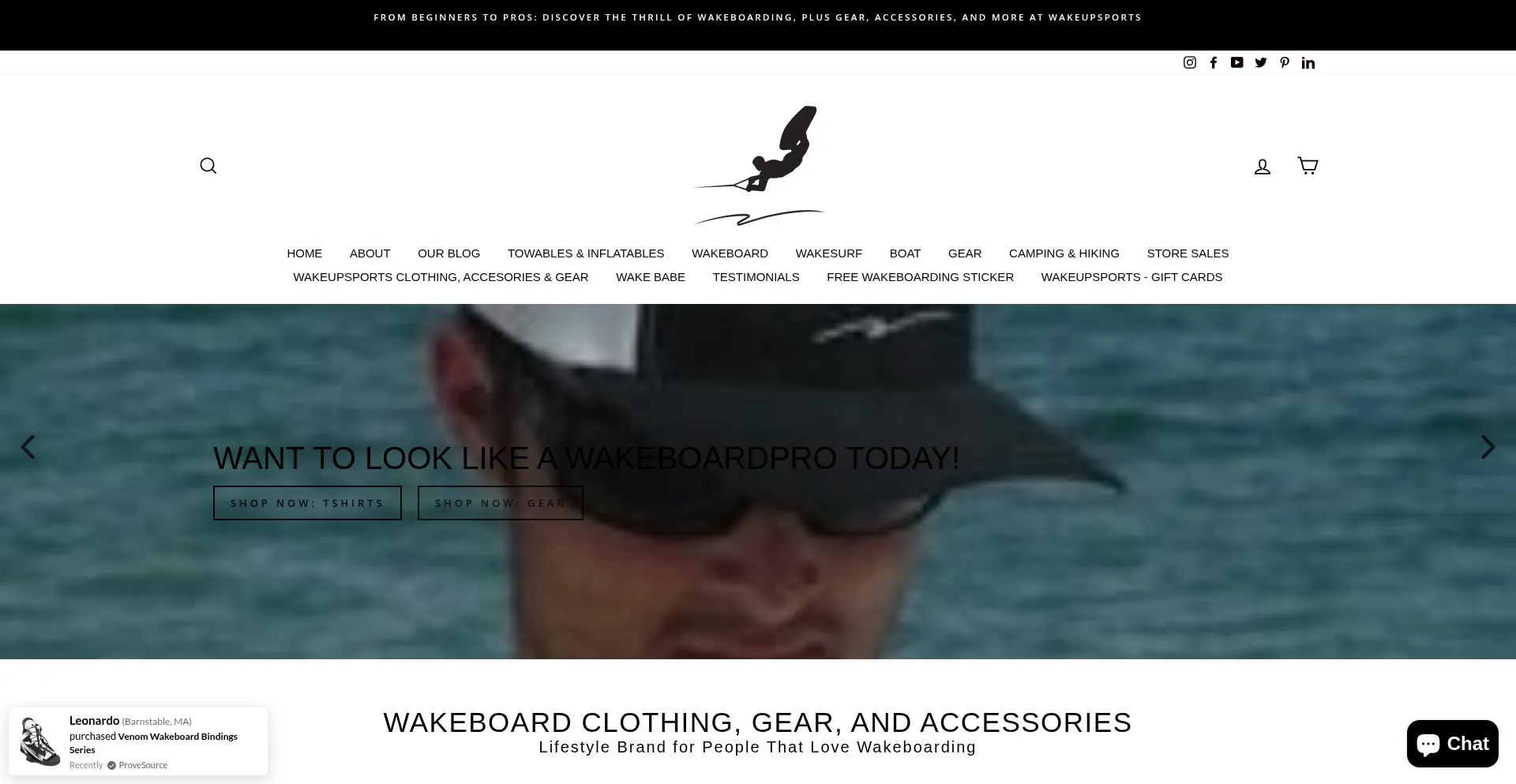 Website screenshot of Wakeupsports.com