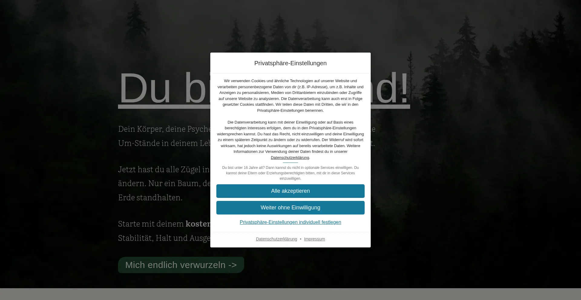 Website screenshot of Waldpsychologisch.de