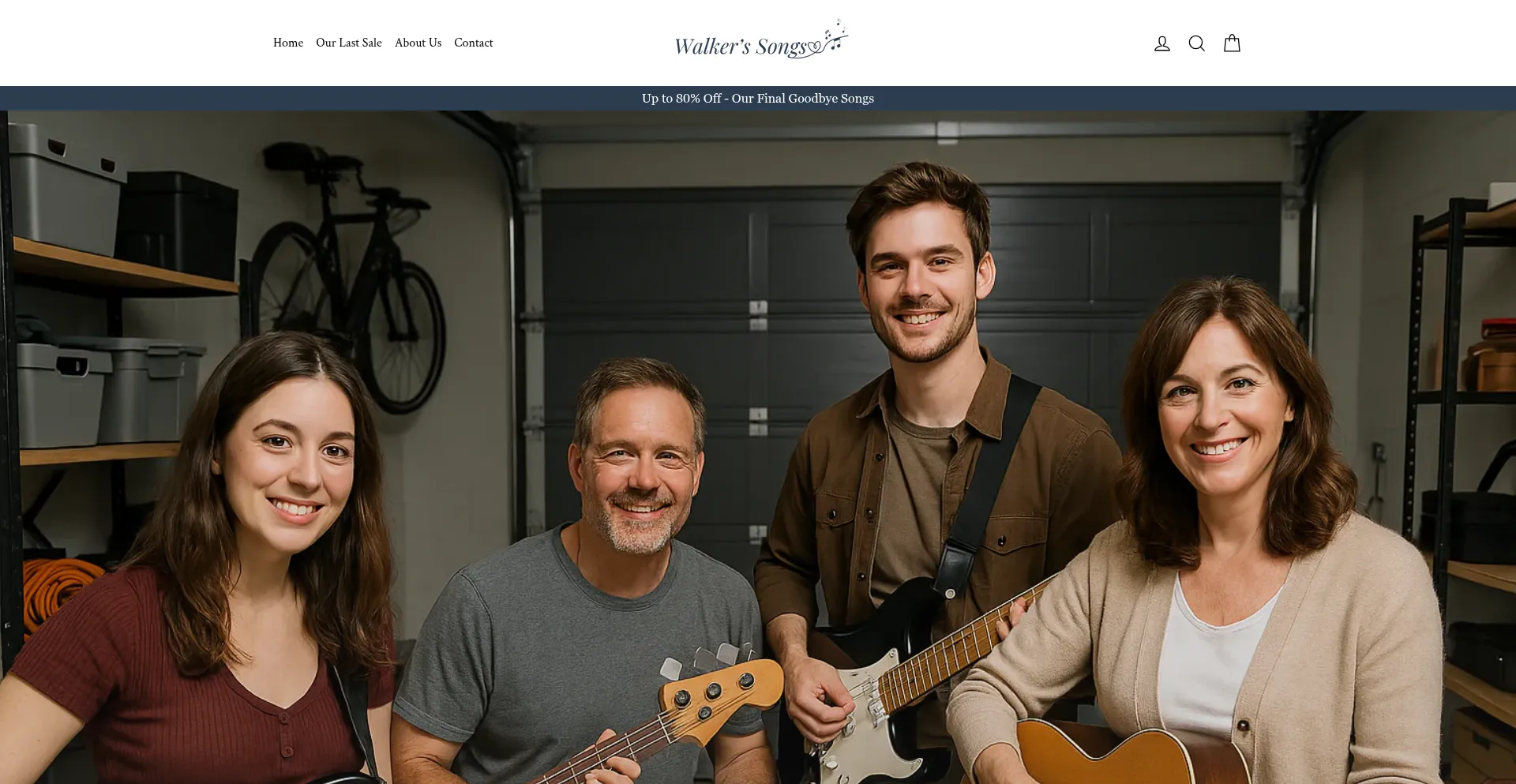 Website screenshot of Walkers-songs.com