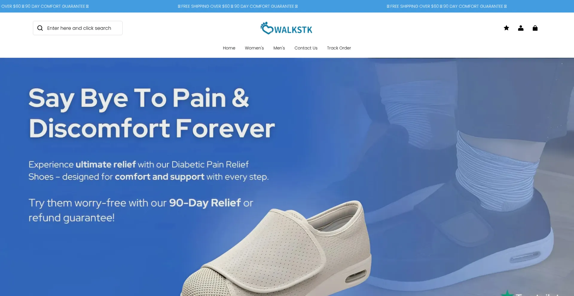 Website screenshot of Walkstk.com
