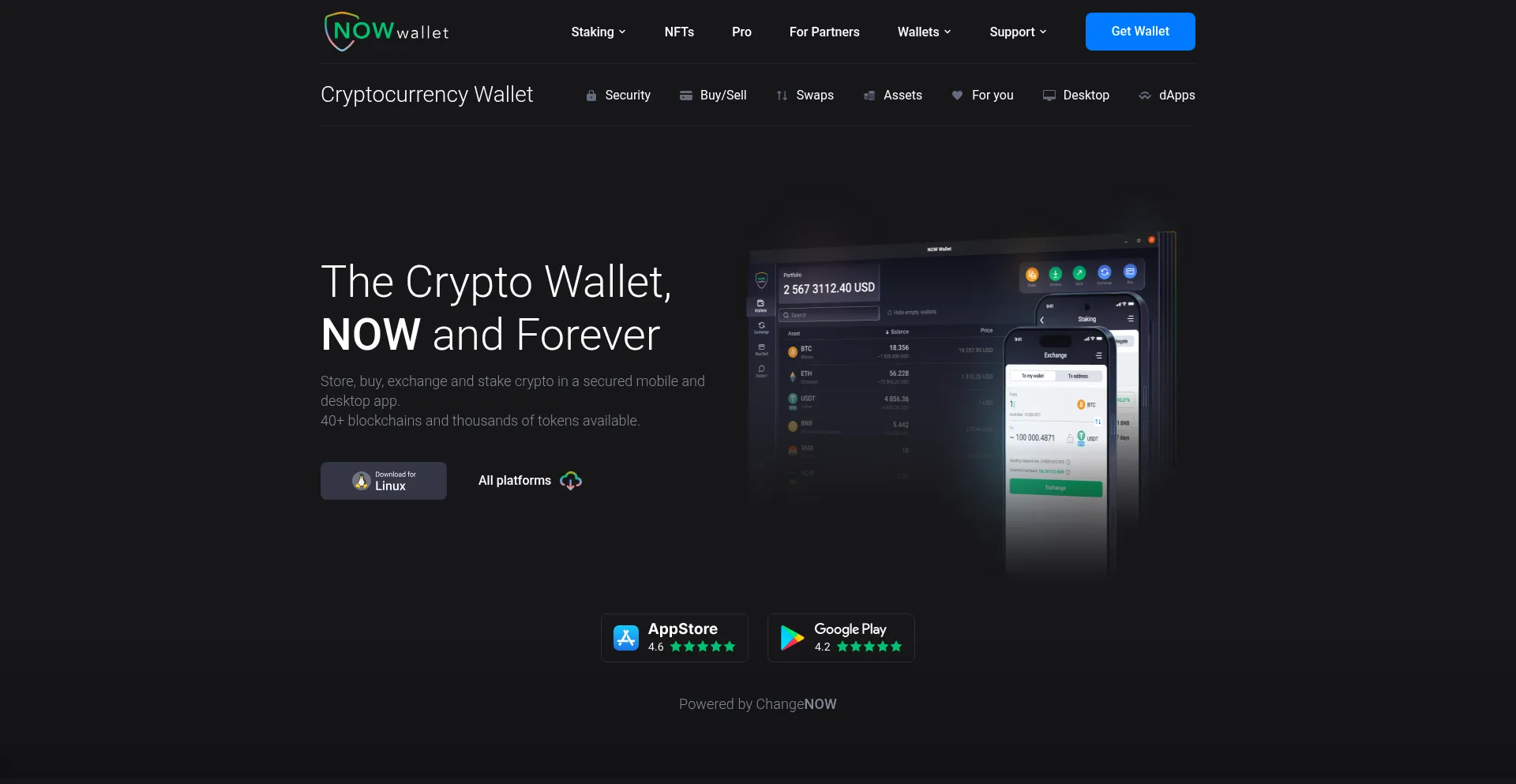 Website screenshot of Walletnow.app