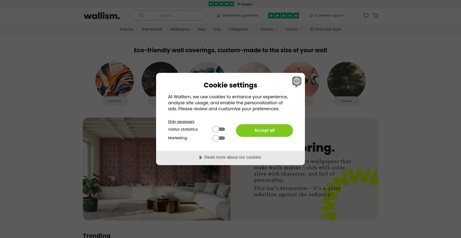 Website screenshot of Wallism.com