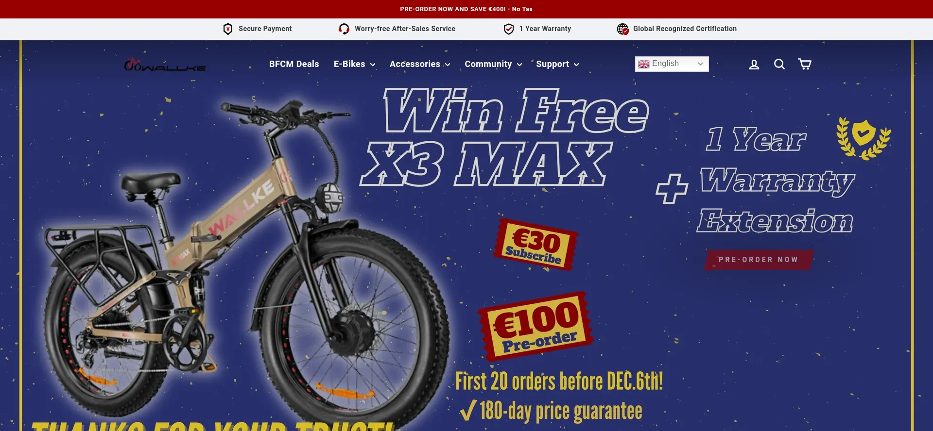 Website screenshot of Wallkeebike.eu