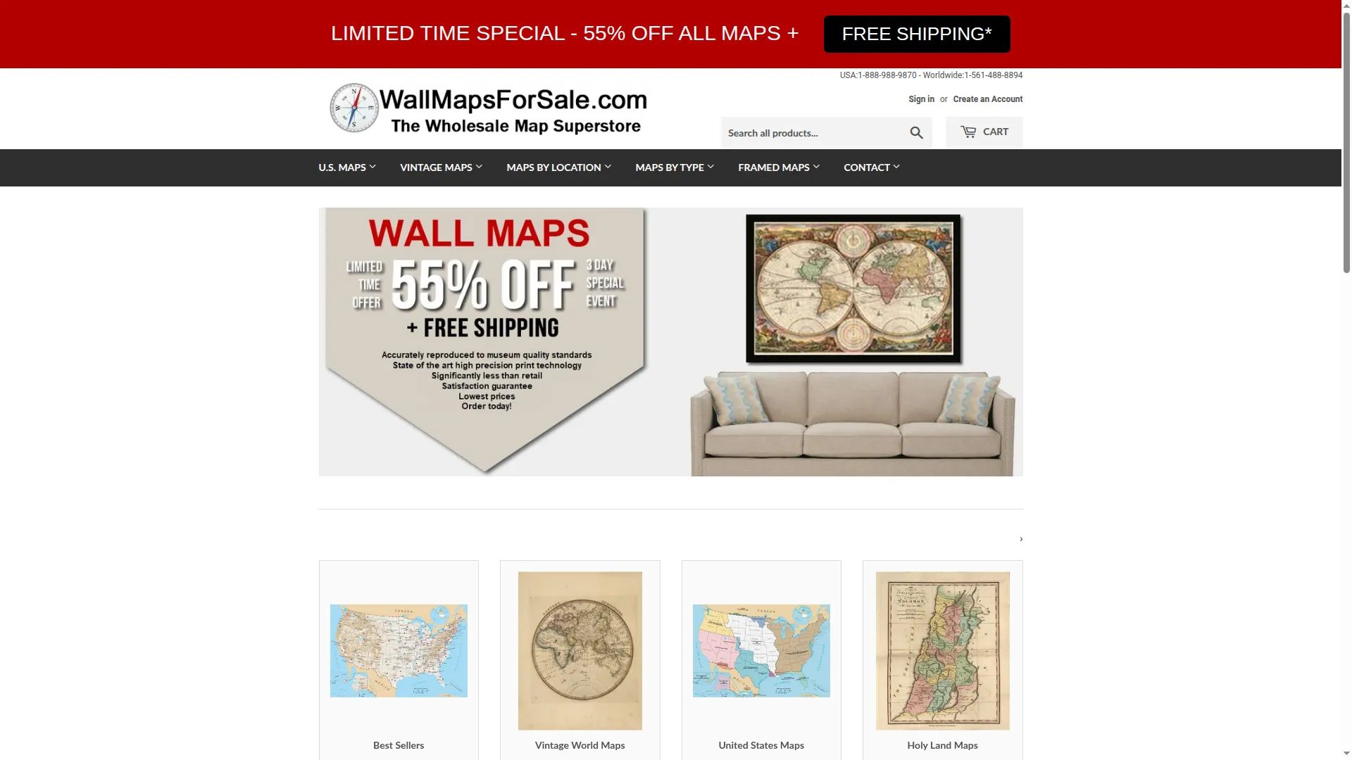 Wallmapsforsale.com