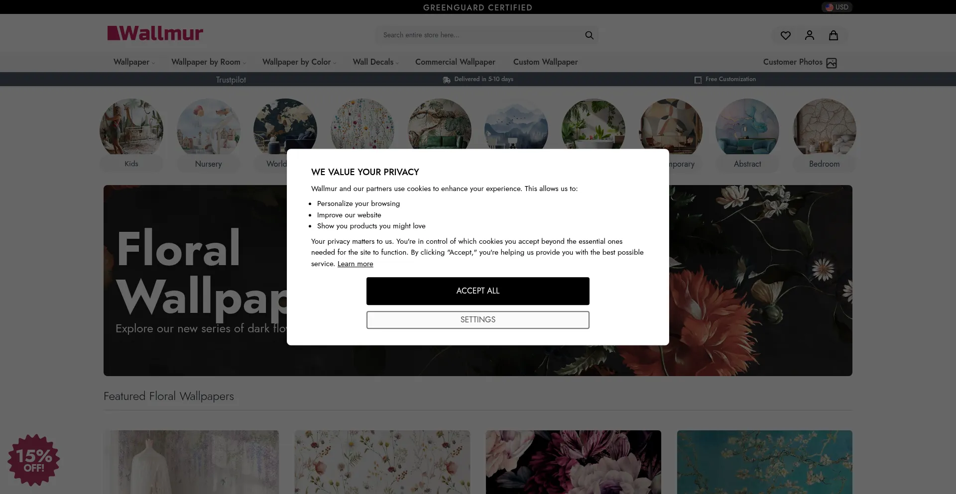 Website screenshot of Wallmur.com
