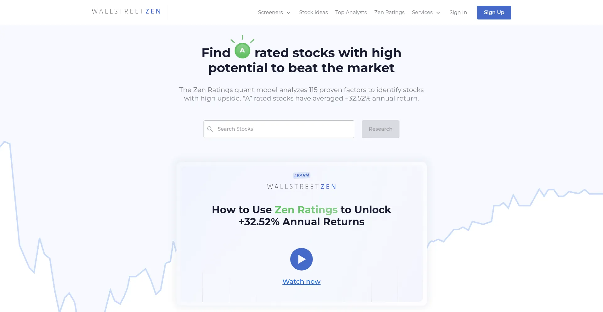 Website screenshot of Wallstreetzen.com