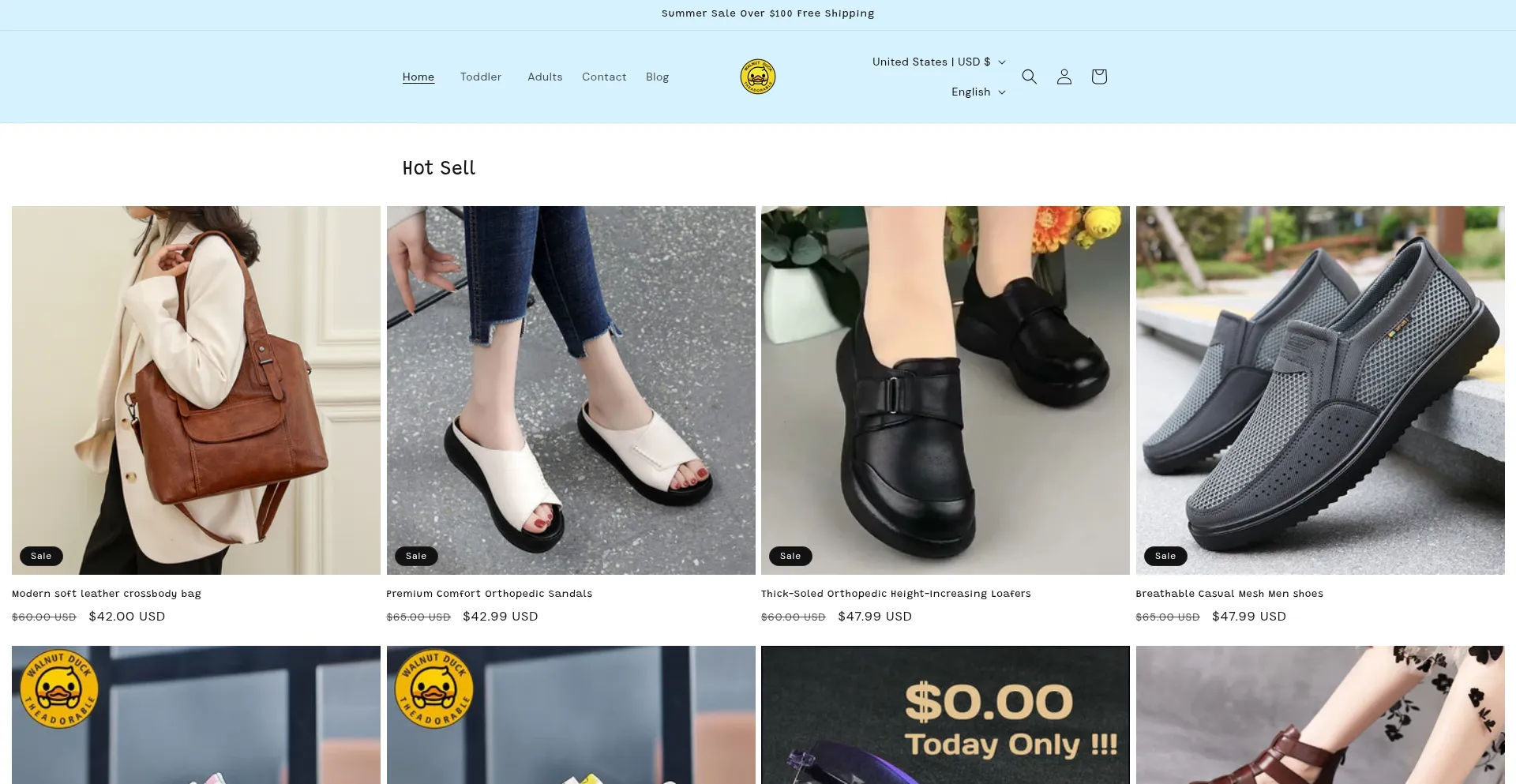 Website screenshot of Walnutduck.com