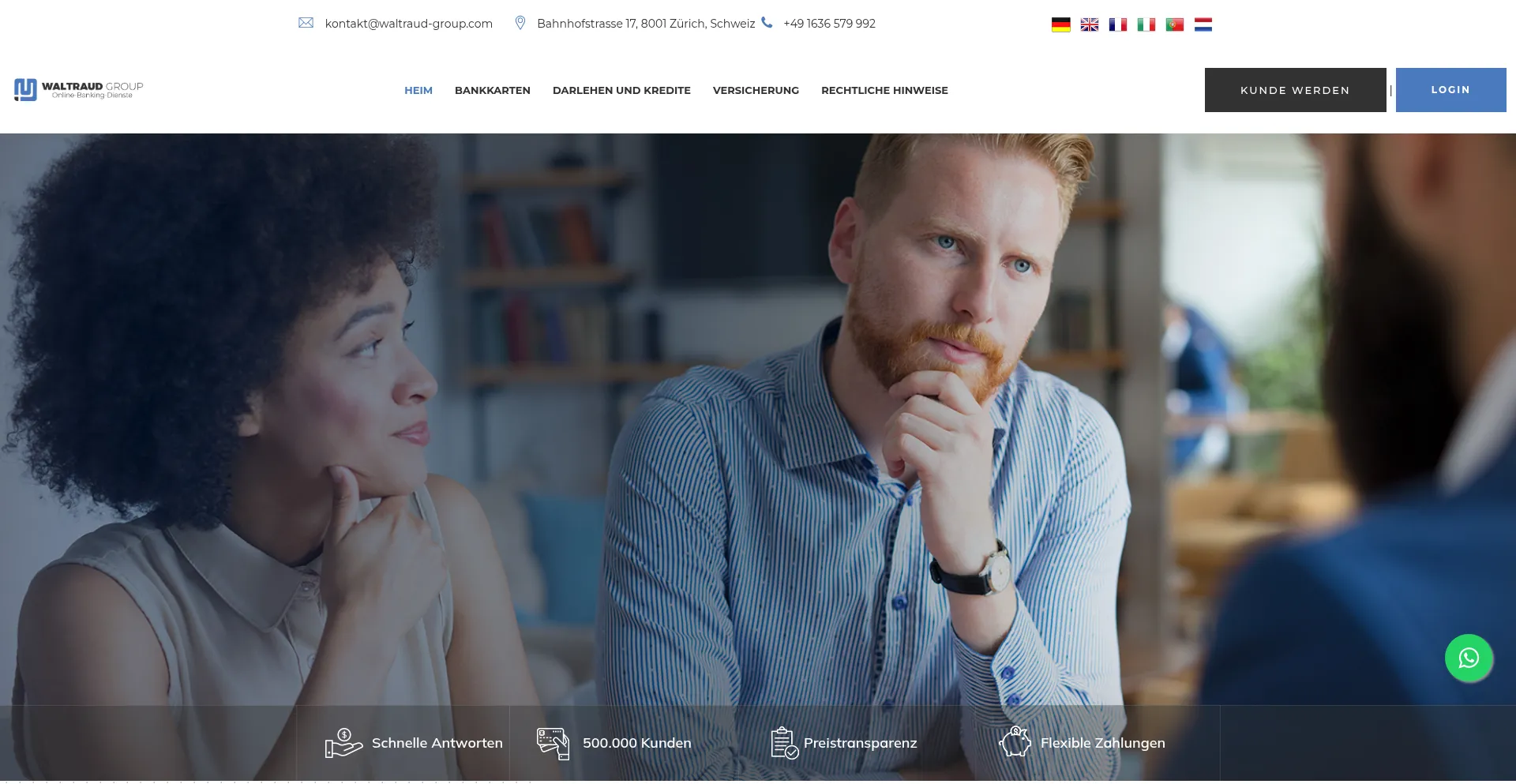 Website screenshot of Waltraud-group.com