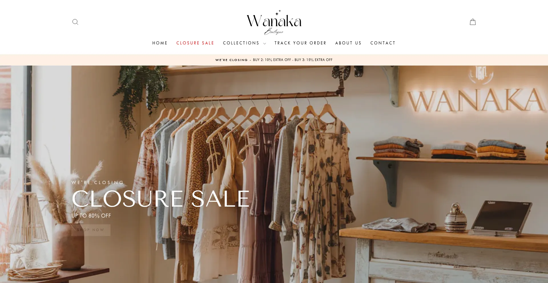 Website screenshot of Wanaka-boutique.com