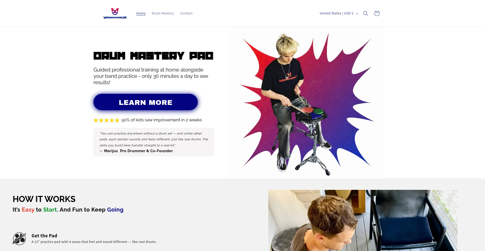 Wannadrum.com Screenshot