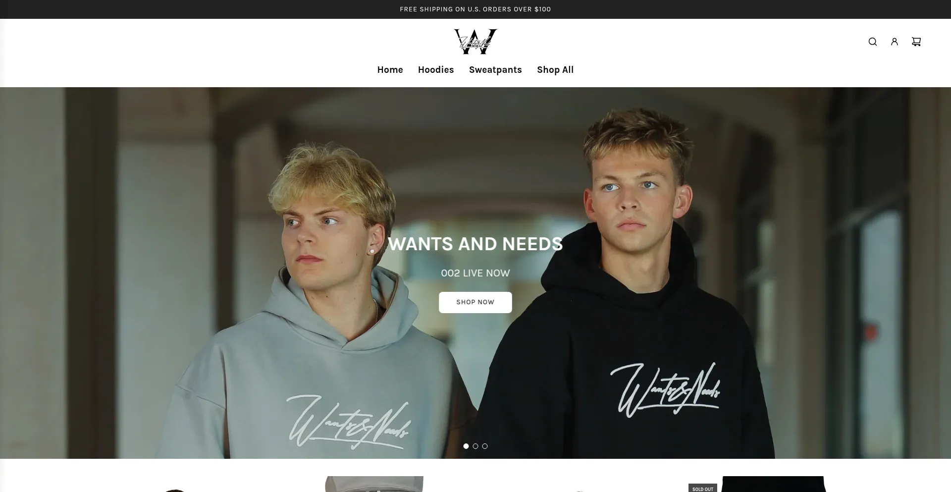 Website screenshot of Wantsandneeds.com