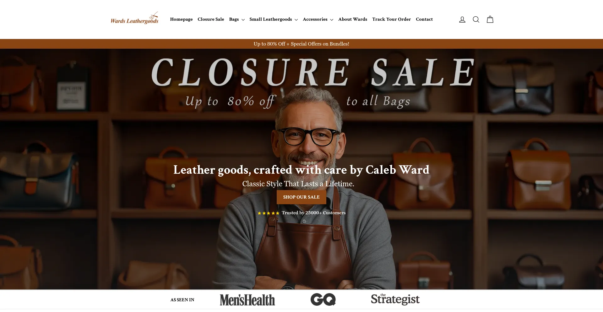 Wards-leathergoods.com Screenshot