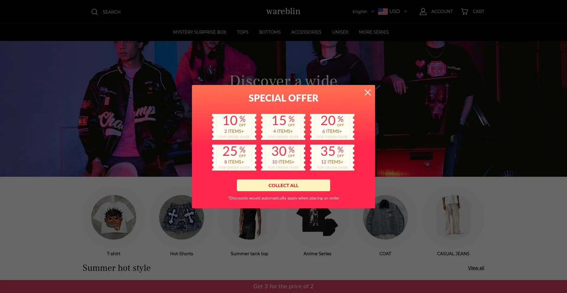 Website screenshot of Wareblin.com