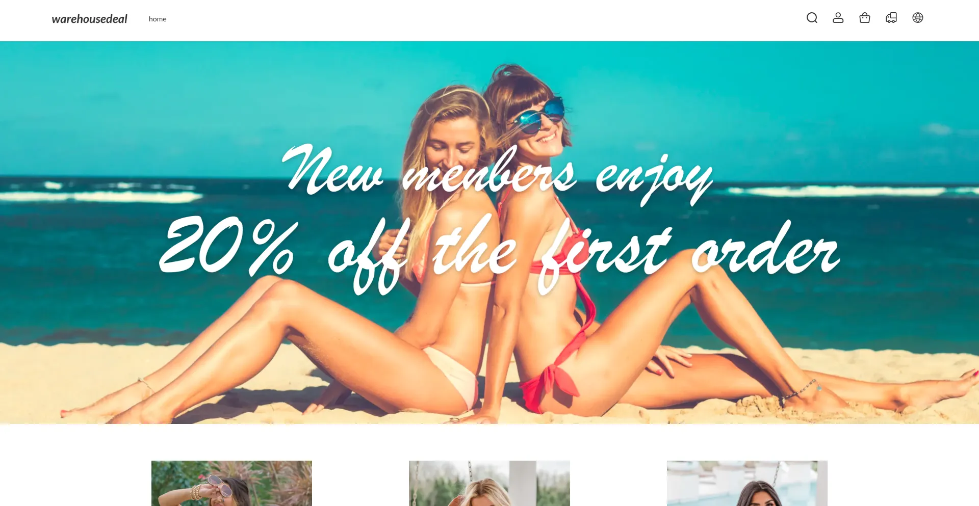 Website screenshot of Warehousedeal.online