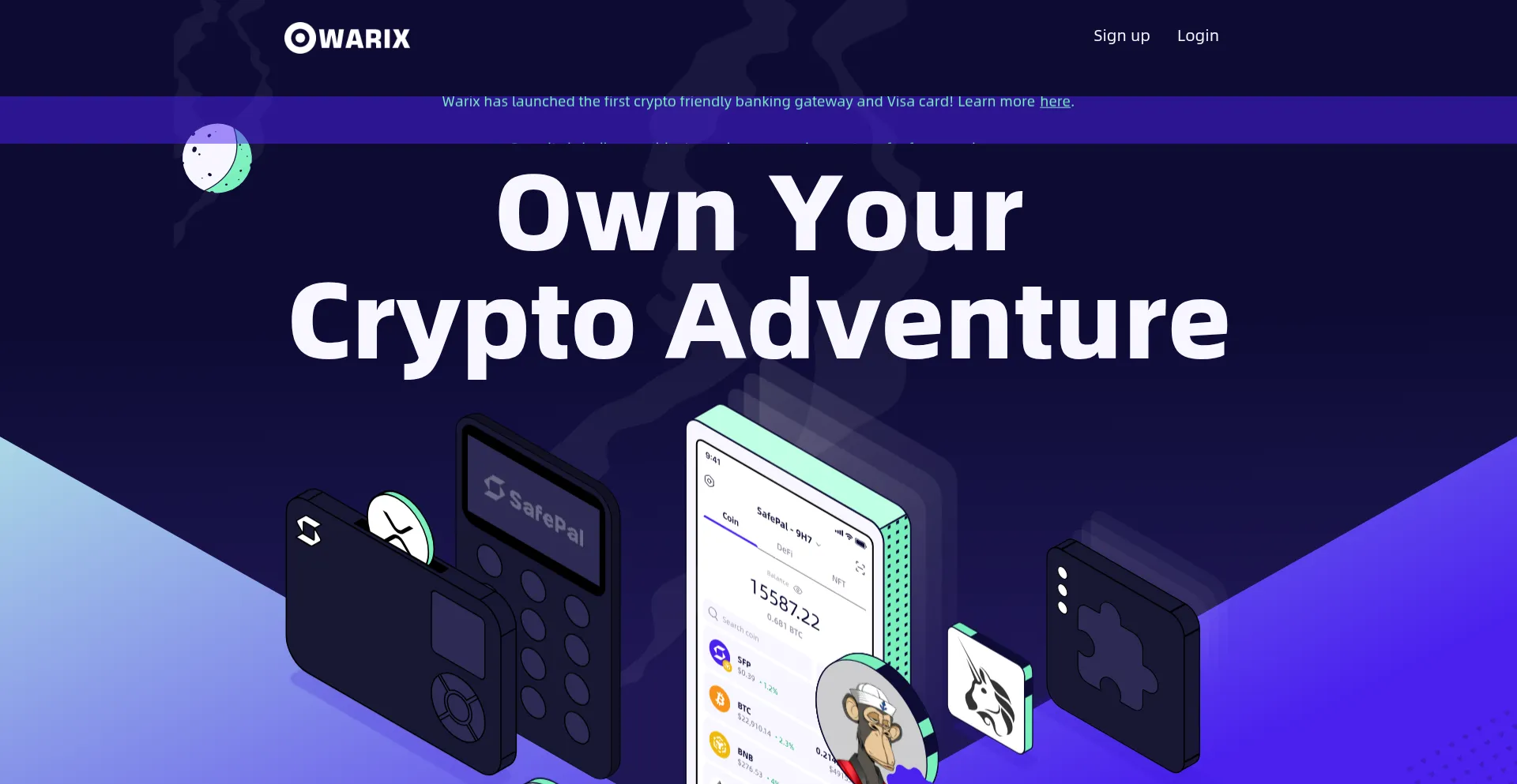 Website screenshot of Warixwallet.web.app