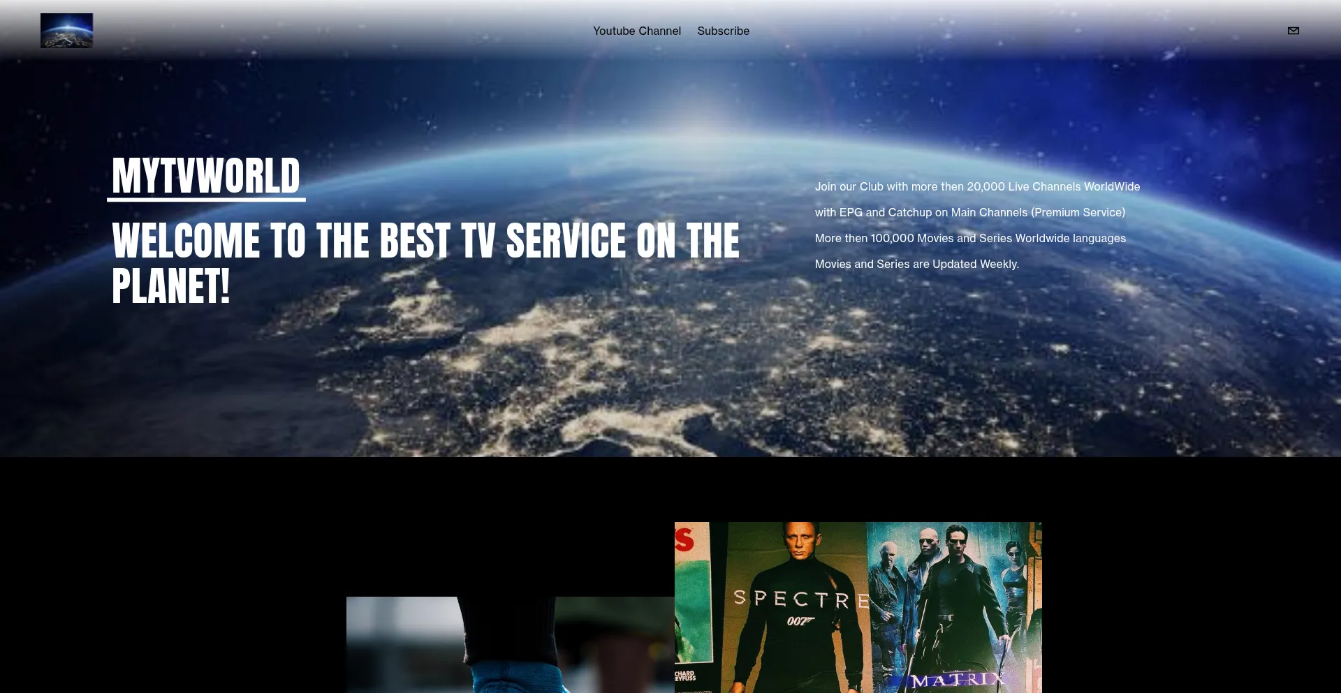 Website screenshot of Watch-mytvworld.com