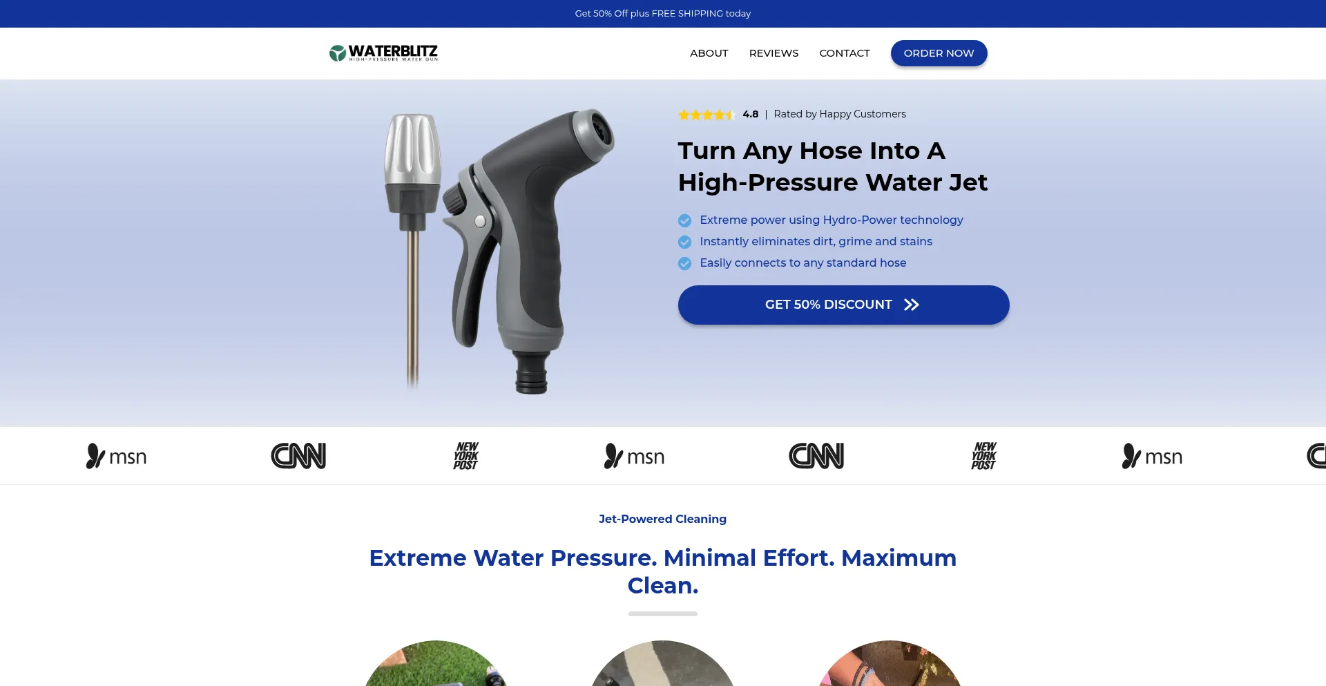Website screenshot of Waterblitz.com