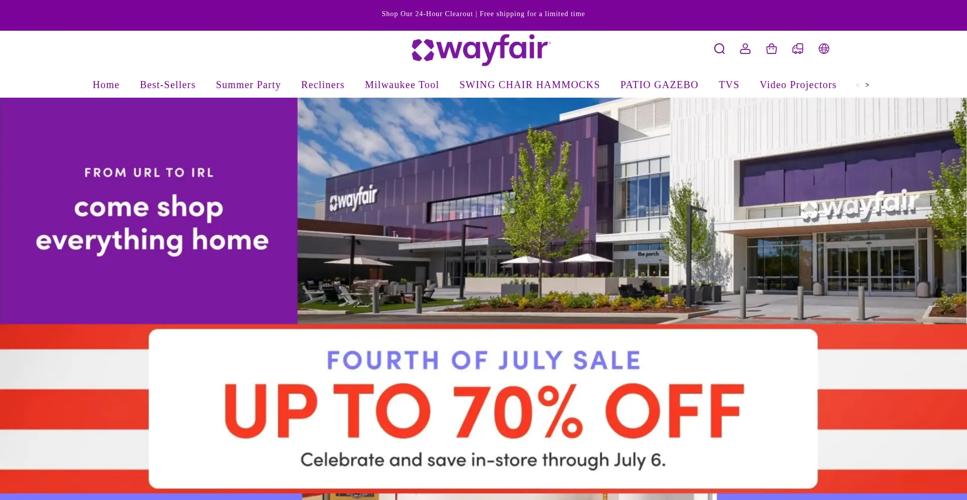 Website screenshot of Wayfaroutletba.shop