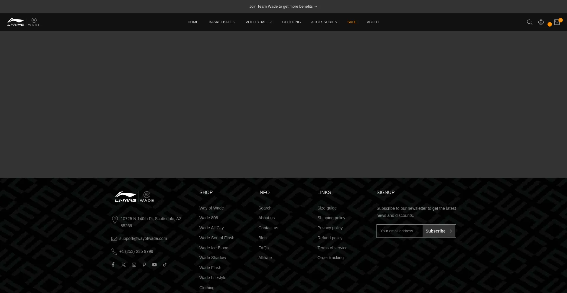 Website screenshot of Wayofwade.com