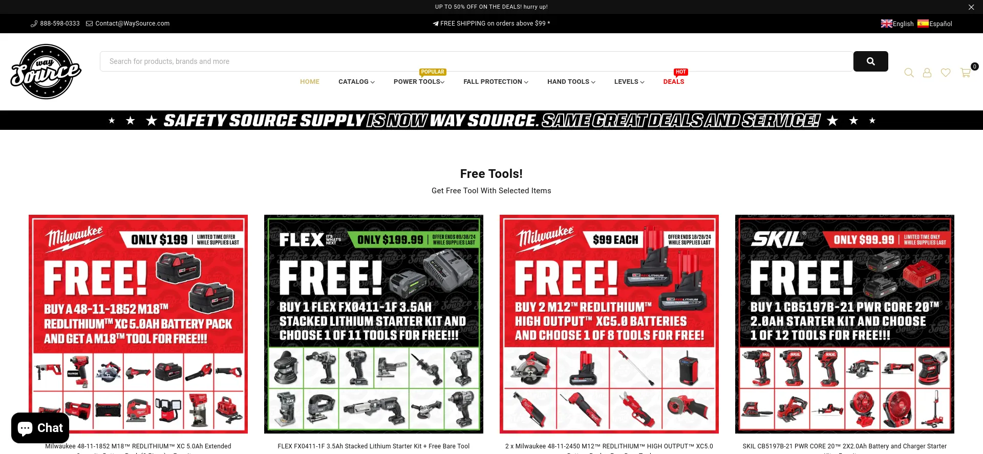 Website screenshot of Waysource.com
