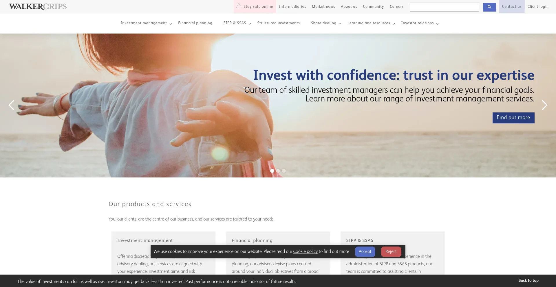 Website screenshot of Wcgplc.co.uk