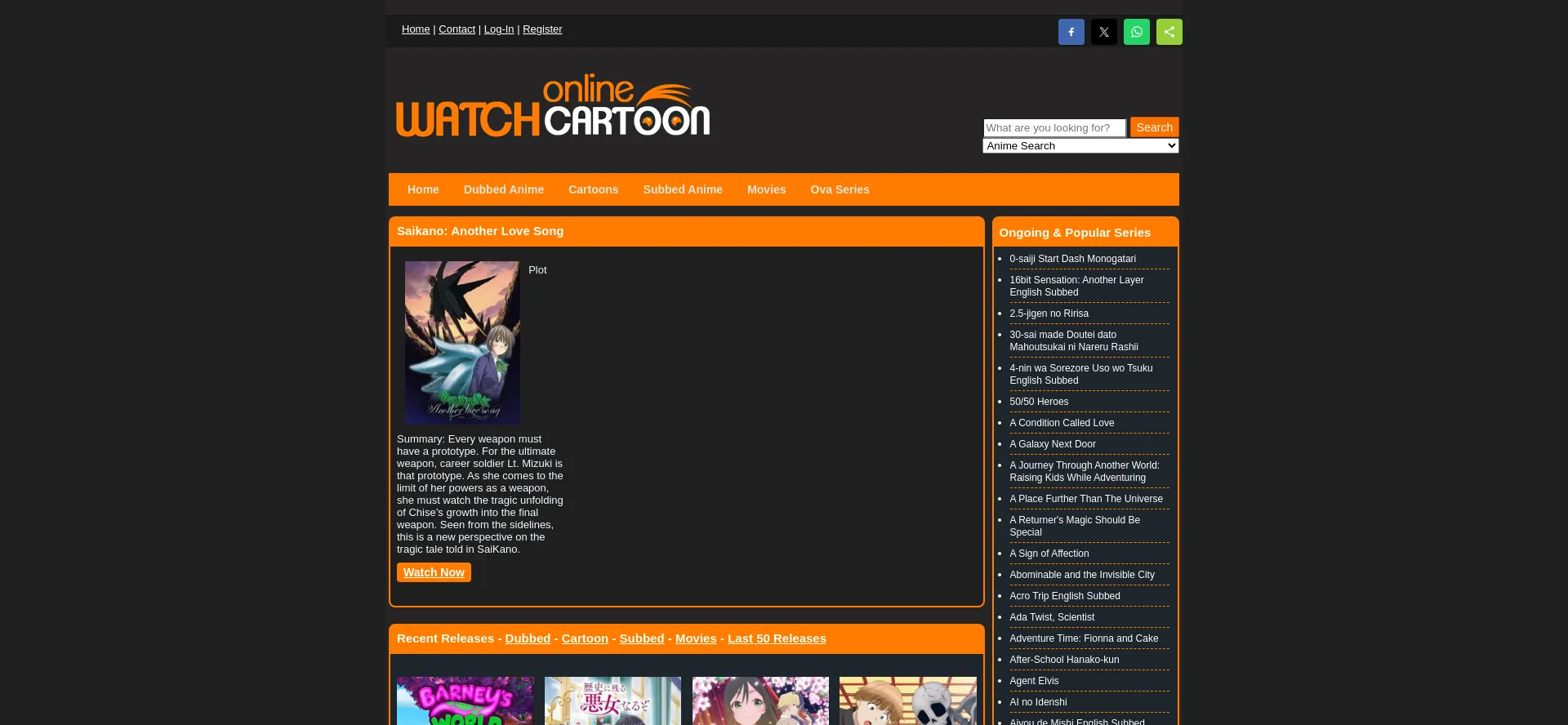 Website screenshot of Wcofun.org