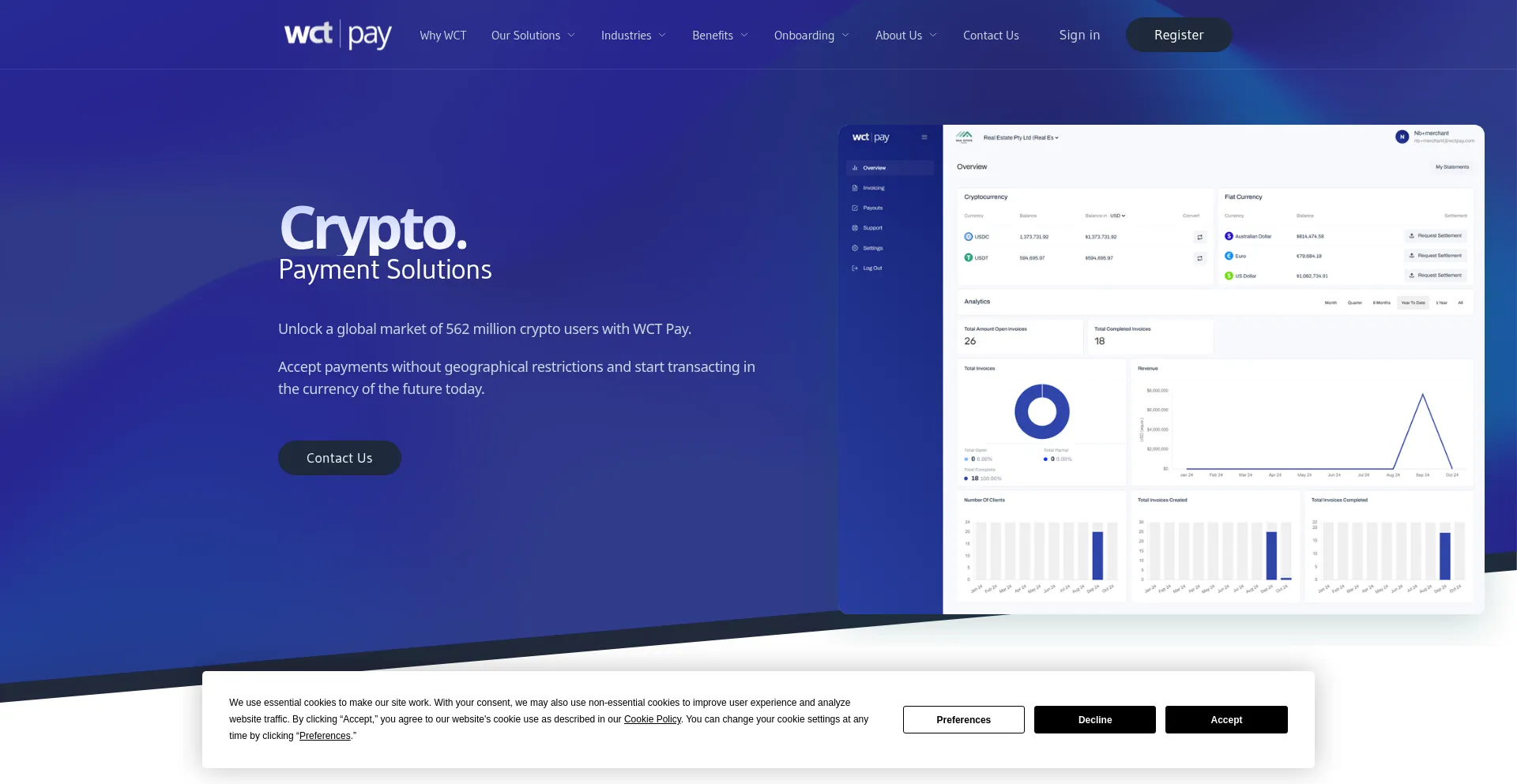 Website screenshot of Wctcard.com