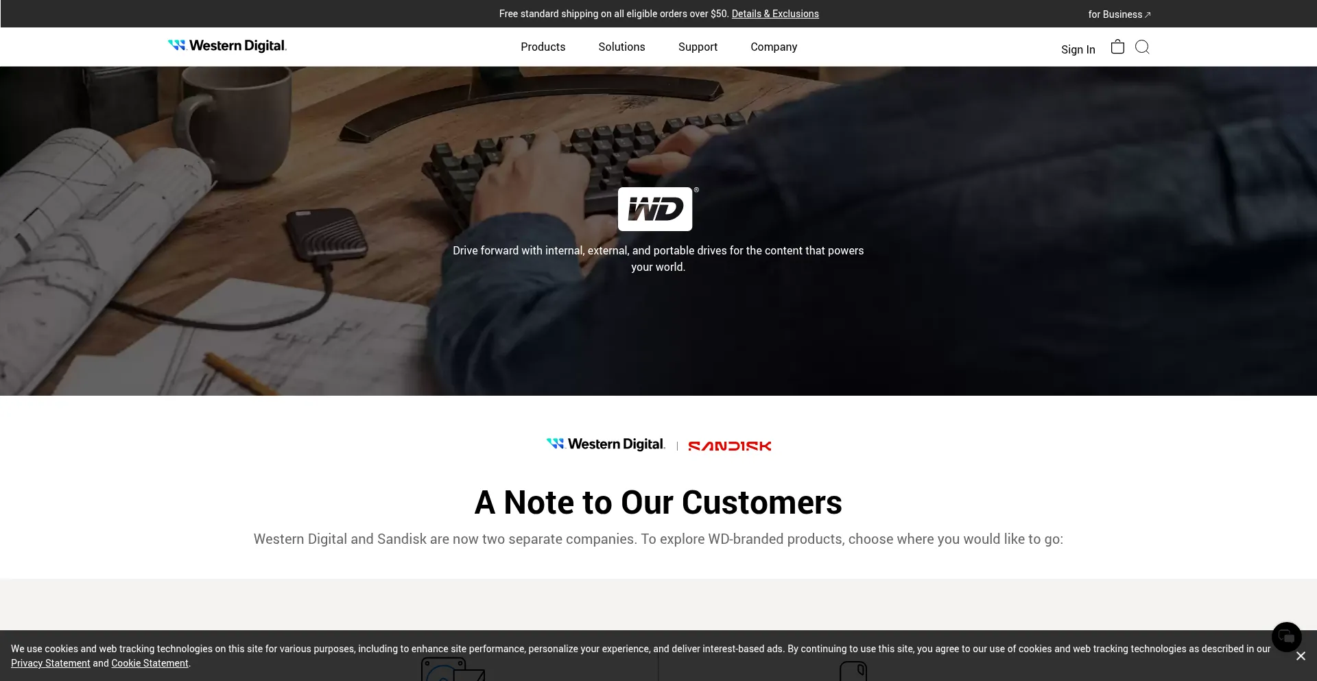 Website screenshot of Wd.com