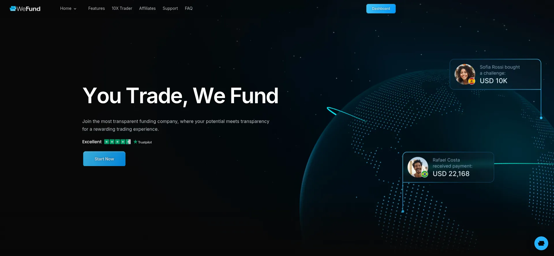 Website screenshot of We-fund.com