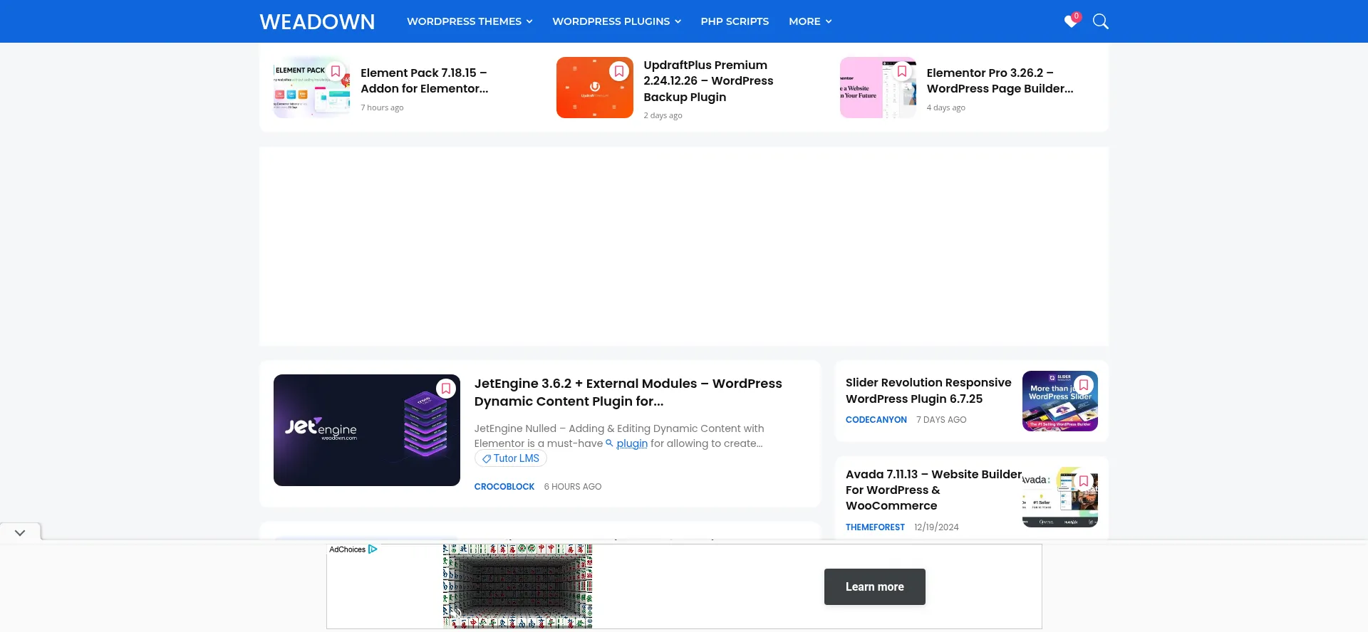 Website screenshot of Weadown.com